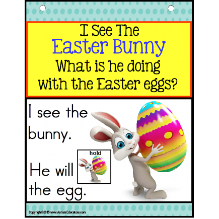 EASTER BUNNY - Building Sentences with Verbs for Special Education